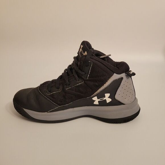 Under Armour Youth Jet Mid Size 1.5Y Black Lace Up Basketball Shoes 1274068-001 - Picture 7 of 10